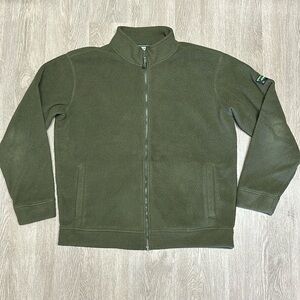 Men's Orvis green long sleeve fleece full zip sweater Large